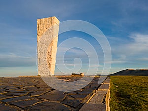 Memorial obelisk to fallen partisans on GlavudÅ¾a or Å umatno hill not far from the town of Zlatibor on the mountain Zlatibor